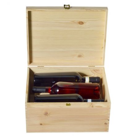Cassetta in legno per vino 3+3 con cerniera