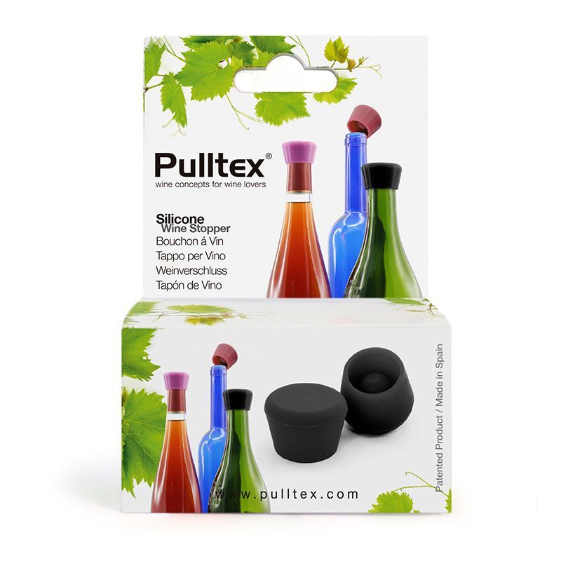 Stopper vino Pulltex Silicone - nero - packaging