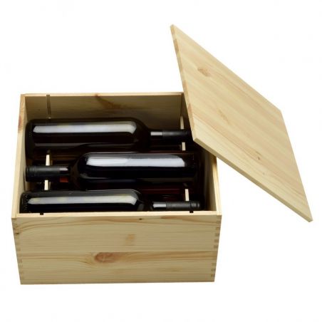 Cassetta in legno per vino inchiodata  6 bottiglie